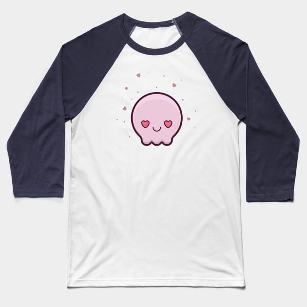 Cute Squid Skull Thing Baseball T-Shirt by StimpyStuff